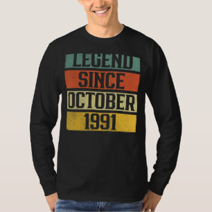 31 Years Old Legend Since October 1991 31st Birth T-Shirt