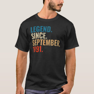 31 Years Old Legend Since September 1991 31th Bir T-Shirt