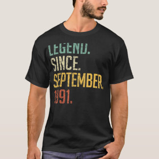 31 Years Old  Legend Since September 1991 31th Bir T-Shirt