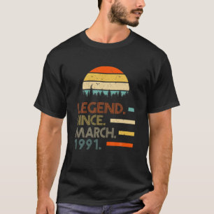 31 Years Old Retro Birthday Gifts Legend Since Mar T-Shirt