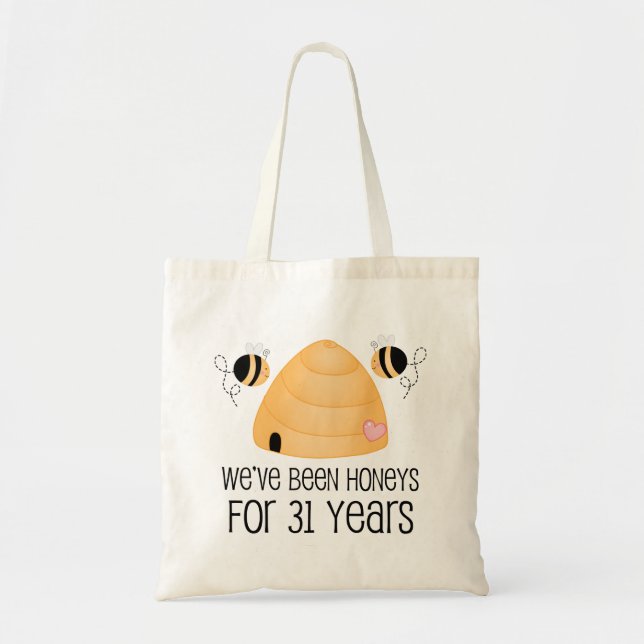 31st Anniversary Couple Gift Tote Bag (Front)