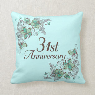 31st Anniversary Gift Throw Pillow