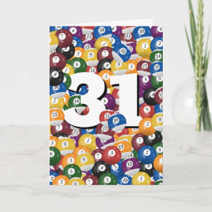 31st Birthday Billiard Balls  Card