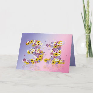 31st birthday card with flowery letters