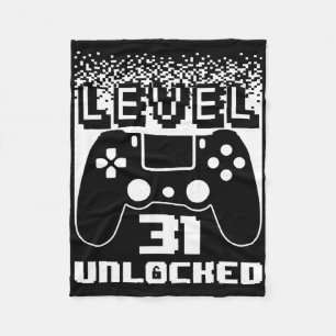 31st Birthday For Men Level 31 Unlocked Gamer 31 Y Fleece Blanket
