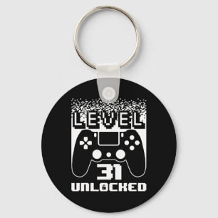 31st Birthday For Men Level 31 Unlocked Gamer 31 Y Key Ring