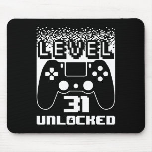 31st Birthday For Men Level 31 Unlocked Gamer 31 Y Mouse Mat