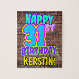 31st Birthday ~ Fun, Urban Graffiti Inspired Look Jigsaw Puzzle