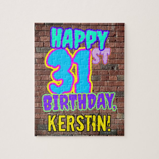 31st Birthday ~ Fun, Urban Graffiti Inspired Look Jigsaw Puzzle (Vertical)