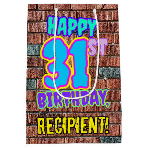 31st Birthday: Fun, Urban Graffiti Inspired Look Medium Gift Bag