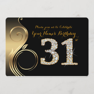 31st,Birthday Invitation,Number Diamond,Photo Invitation