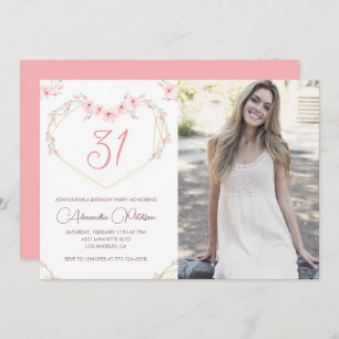31st birthday invitations Boho Floral Photo