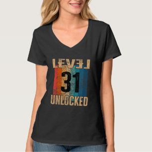 31st Birthday Level Unlocked Vintage Retro T-Shirt