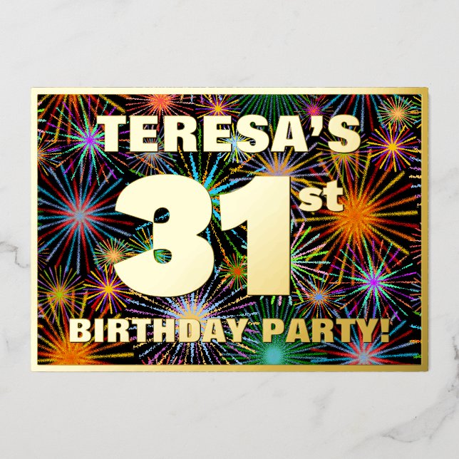 31st Birthday Party — Fun, Colourful Fireworks Loo (Front)