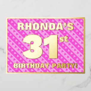 31st Birthday Party — Fun Pink Hearts and Stripes