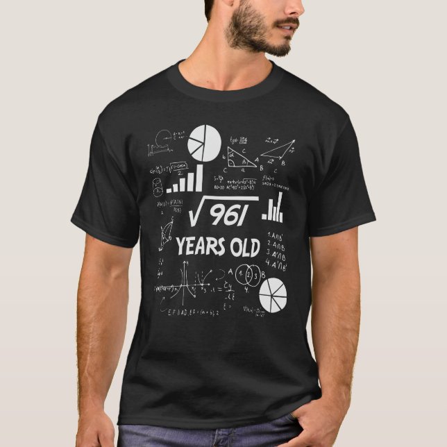 31st Birthday Square Root Math 31 Years Old Bday T-Shirt (Front)