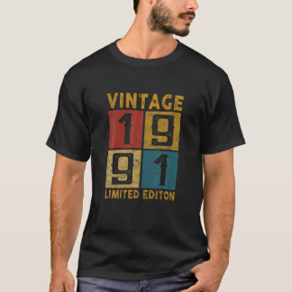 31St Birthday Vintage 1991 Born In 1991 31 Yrs Old T-Shirt