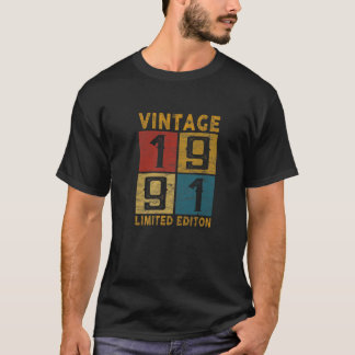 31St Birthday Vintage 1991 Born In 1991 31 Yrs Old T-Shirt