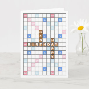 31st Birthday, Word Game Board Card