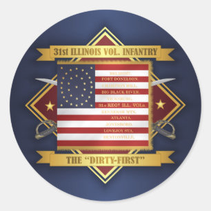 31st Illinois Volunteer Infantry Classic Round Sticker