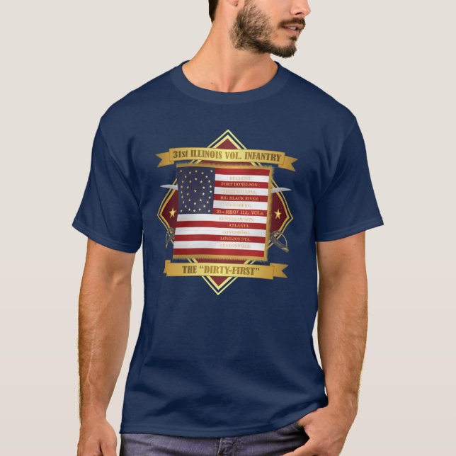 31st Illinois Volunteer Infantry T-Shirt (Front)