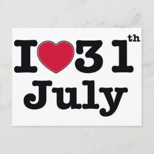 31st  july my day of birthday postcard