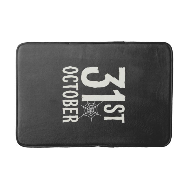 31st October Halloween Spider Web Design Bath Mat (Front)