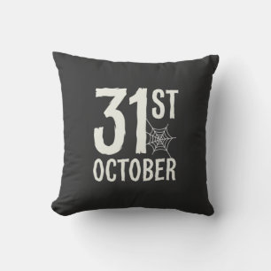 31st October Halloween Spider Web Design Cushion