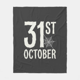 31st October Halloween Spider Web Design Fleece Blanket