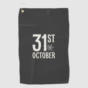 31st October Halloween Spider Web Design Golf Towel