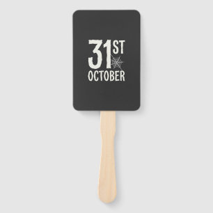 31st October Halloween Spider Web Design Hand Fan