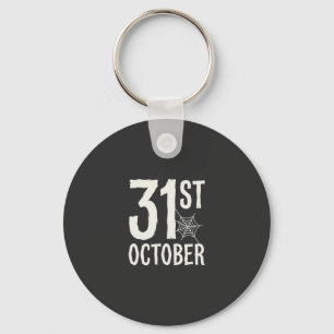 31st October Halloween Spider Web Design Key Ring