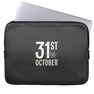 31st October Halloween Spider Web Design Laptop Sleeve