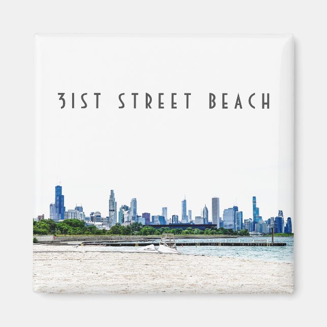 31st Street Beach Chicago Magnet (Front)
