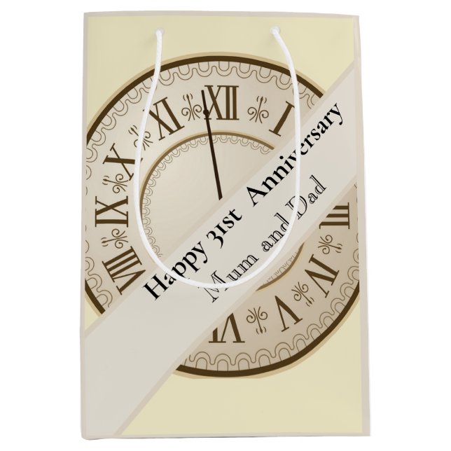 31st Wedding Anniversary editable  Medium Gift Bag (Front)