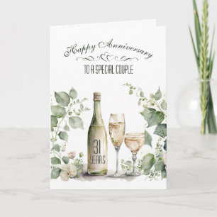 31st Wedding Anniversary Wine and Ivy   Card