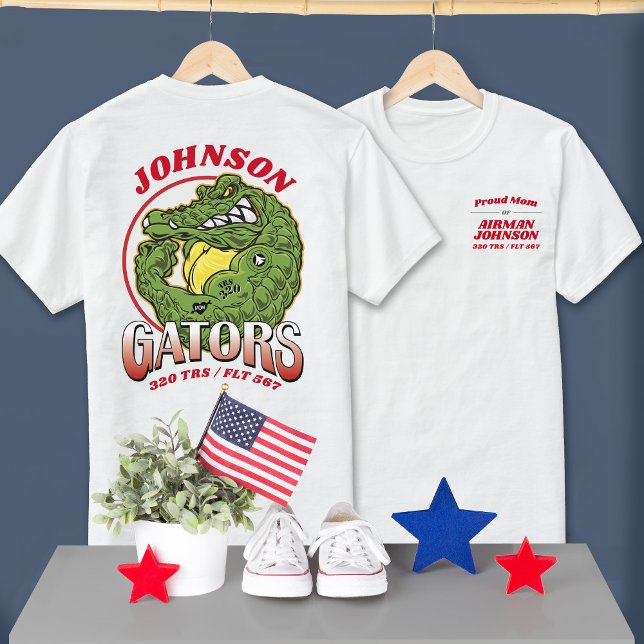 320 Gators Air Force BMT Graduation LIGHT Colour T-Shirt (Custom 320 TRS Gators Mascot US Air Force Basic Training Graduation tees in white, proud mom & dad)