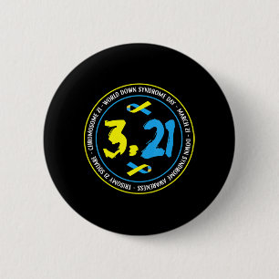 321 World Down Syndrome Awareness for men women ki 6 Cm Round Badge