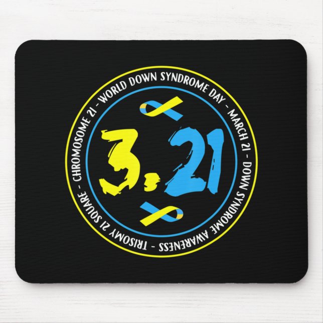 321 World Down Syndrome Awareness for men women ki Mouse Mat (Front)