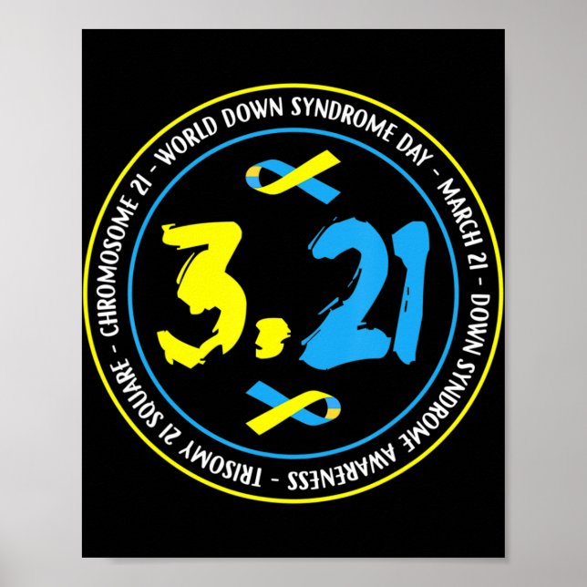 321 World Down Syndrome Awareness for men women ki Poster (Front)