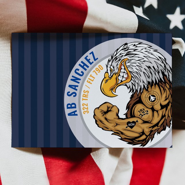 322 Eagles Air Force BMT Basic Military Training Card (322 TRS Eagles Air Force BMT Basic Military Training Mascot card, altitude You’ve Got This, USA Flag)