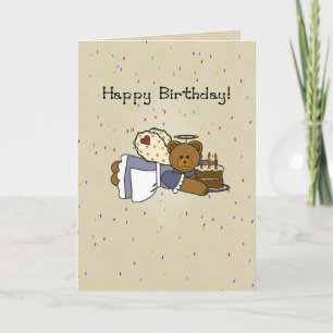 3273 Angel Birthday Bear Cake Card