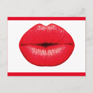 327493 RED SMOOCH LIPS KISS MAKEUP BEAUTY LOVE FAS POSTCARD