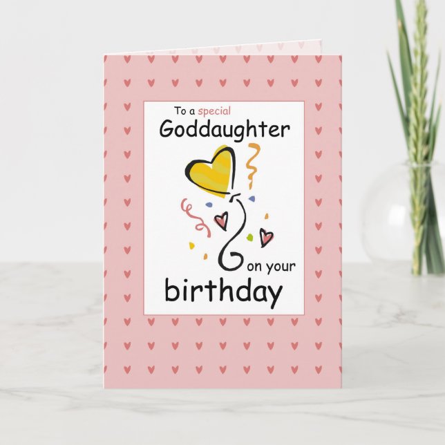 3289 Goddaughter Birthday, Pink Card (Front)