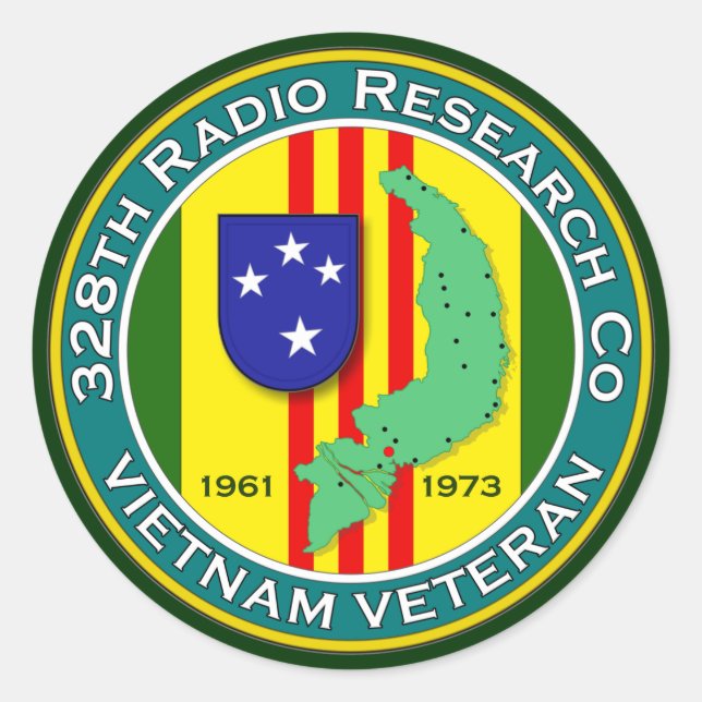 328th RRC - ASA Vietnam Classic Round Sticker (Front)