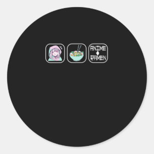 32.Anime Love Ramen Classic Round Sticker