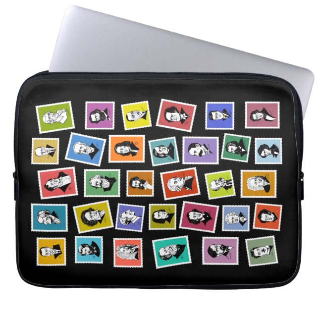 32 graphic portraits of the greatest composers laptop sleeve (Front)