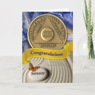 32 Year AA Anniversary Congratulations Serenity Card