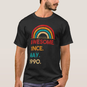 32 Year Old Awesome Since May 1990  32nd Birthday T-Shirt