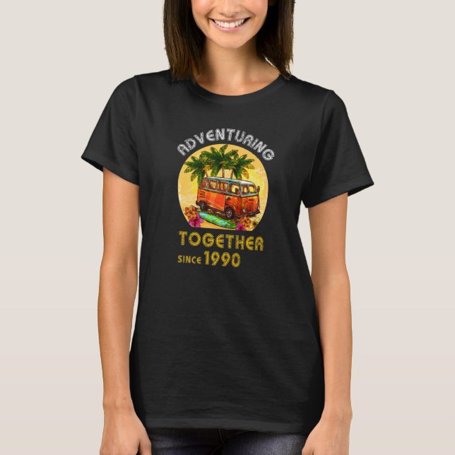 32 Years Adventuring Together Since 1990 32th Anni T-Shirt (Front)